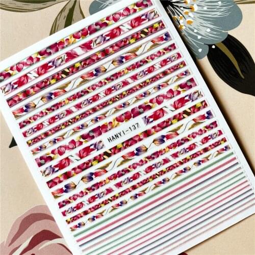 Flower belt Cloth Flower strip series 3D Back glue Nail decal Nail sticker Nail decoration Nail art Nail tool Nail ornament