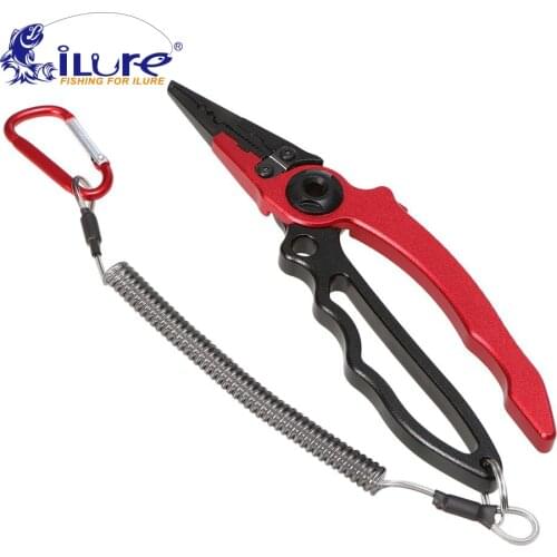 ILure Multifunctional Fishing Plier Portable Aluminum Alloy Fishing Clamp Grabber Controller Fishing Line Cutter Hook Remover