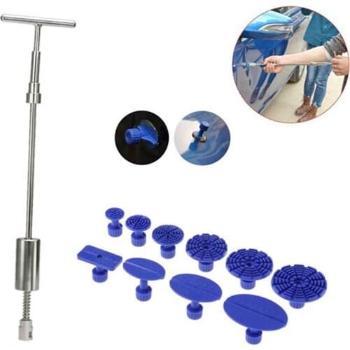Car Dent Repair Tools Dent Lifter Paintless Removal Kit Puller Grip PRO Slide Hammer T-Bar Tool + 10pcs Glue Puller Tabs for V
