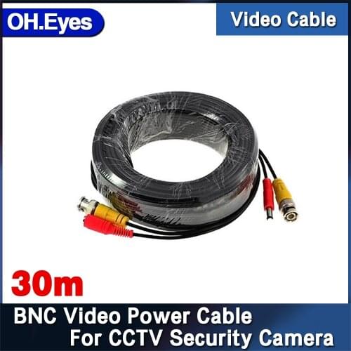 OH.eyes 100FT cctv cable 30m BNC Video Power coaxial Cable bnc video output cable for cctv Security Camera