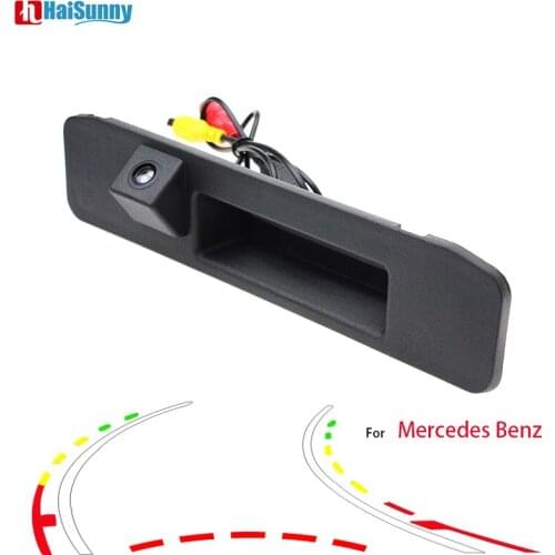 HaiSunny Intelligent Dynamic Trajectory Trunk Handle Car Rear View Camera For Mercedes Benz ML GLA GLC GLE A180 A200 A260