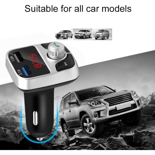 Kebidu 3.1A Bluetooth FM Transmitter Wireless Audio Receiver TF Card Music Player Handsfree Car Kit Dual USB Charger