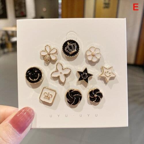 10Pcs Fashion Brooch Women Pin Clothes Decoration Anti-Exposure Buckle Cute Neck Fastener Nail Pearl Button Accessory New