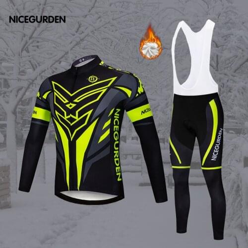 Mountain bike cycling clothes mens long-sleeved suit warm cycling clothes mountain bike plus velvet windproof cycling clothes