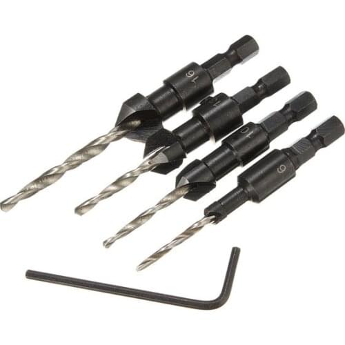 Limited Special Offer Ferramentas Herramientas Power Tool 4pcs Carpentry Countersink Drill Bit Set Woodworking Tools