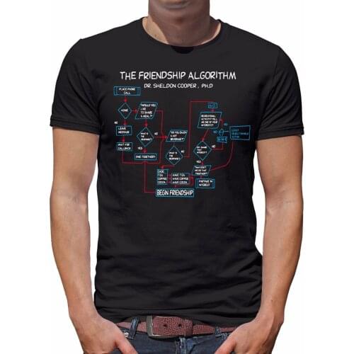 New 2019 Hot Summer Casual T-Shirt Printing Funny T Shirts For Mentlm The Friendship Algorithm Herren 3D Print Tee shirt