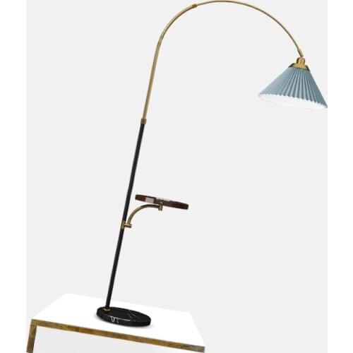 New American Retro Fishing Floor Lamp Pleated Nordic Ins Wind Light Luxury Living Room Sofa Bedroom Bedside Vertical Table Lamp