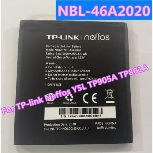 New Original 2020mAh NBL-46A2020 Battery For TP-link Neffos Y5L TP905A TP801A Mobile Phone Batteries