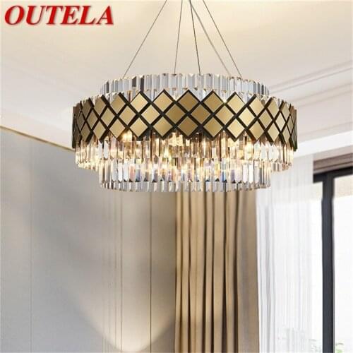 OUTELA Pendant Light Postmodern Luxury Crystal Lamp Fixture Decorative For Home Dining Living Room