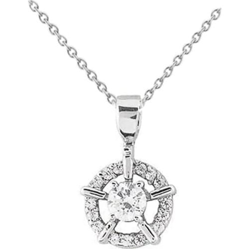 Huitan Novel Design Pendant Necklaces for Women with Shiny Cubic Zirconia Delicate Accessories Party Daily Wear Fashion Jewelry