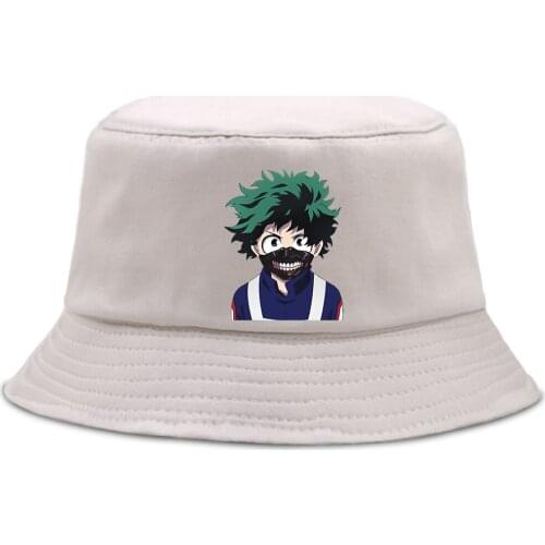 My Hero Academia Funny Bucket Hats Japan Anime Casual Fishermans Hat Foldable Unisex Beach Caps Sunscreen Outdoor Panama Cap