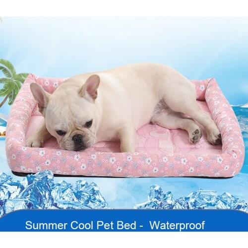 Summber Pet Bed Dog House Lounger Bed Kennel Mat Soft Fiber Pet Dog Puppy Cool Removable Washable Waterlon for Cats