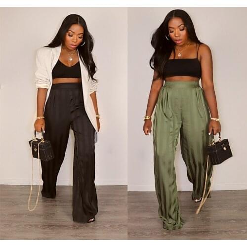 Casual Beach Wear Women Wide Leg Long Pants Summer Loose Trousers 2021 Y2k Fashion Clothes High Wasit Streetwear Clothings