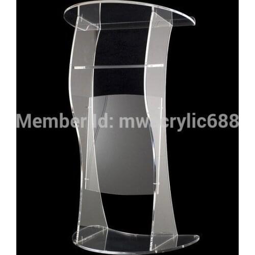 Pulpit furniture Free Shipping Soundness Modern Design Cheap Clear Acrylic Lectern acrylic podium plexiglass