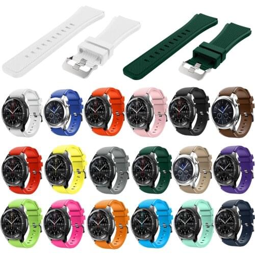 RS 18 Colors Rubber Bracelet for Samsung Gear S3 Frontier Silicone Watch Band for Gear S3 Classic Sports Strap 22mm Belts w Pins