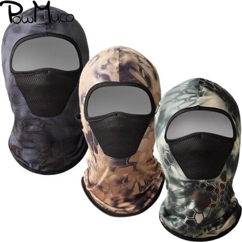 Powmuco Mesh Face Mask Desert Python Pattern Cap Unisex Cycling Quick-drying Headgear Hiking Equipment Ice Silk Sunscreen Hat