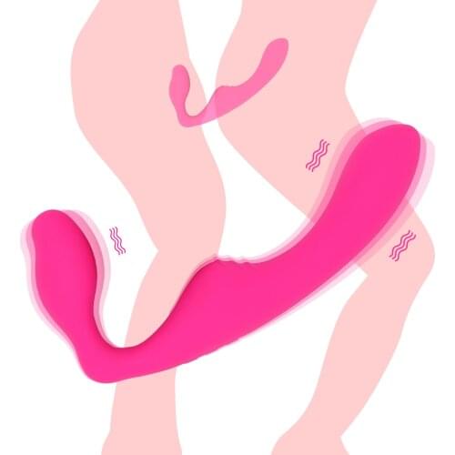 Strap-on Dildo Vibrator for Women Lesbian Dual Head Vibrating Sex Toys G-Spot Stimulate Double Penetration Vibrator Porn Sex Toy