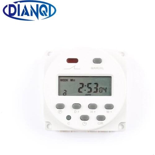 CN101B AC 12V 24V 220V 110V Digital LCD Power Timer NO NC Programmable Time Switch Relay with protective cover weekly 7days