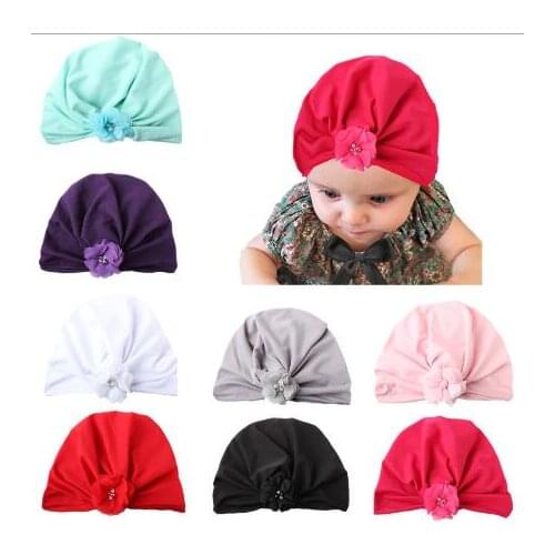 1pcs baby turban hat with bow turbans for baby girls hats Toddler Flower beanie hat Photography Props