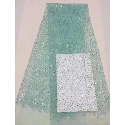 Gorgeous African embroidered lace fabric SYJ-3917 French net lace fabric with beads