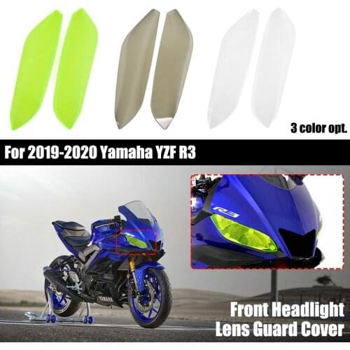 YZF R3 Front Headlight Lens Guard Cover For 2019 2020 Yamaha YZFR3 Accessories Head Light Lamp Screen Protector Motorcycle Parts