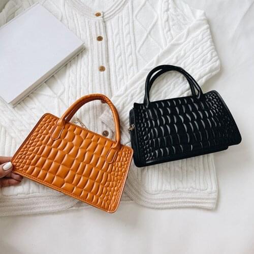 Luxury Hand Bag Female Small Square Shoulder Bag Alligator Pattern Messenger Bag For Women 2021 Soft Pu Leather Tote Bags