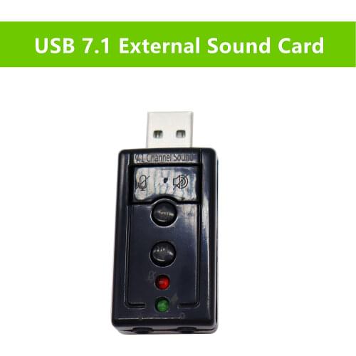 7.1 Channel Sound Card External USB 2.0 Audio Mic Speaker Adapter Virtual 3.5mm Jack Headset 7.1 Sound CardMicrophone Stereo