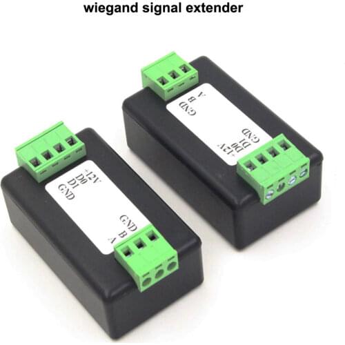 1pair Wiegand Signal Extender / Wiegand format to RS485 Converter, Automatically Recognizes All WG Formats extend up to 500M