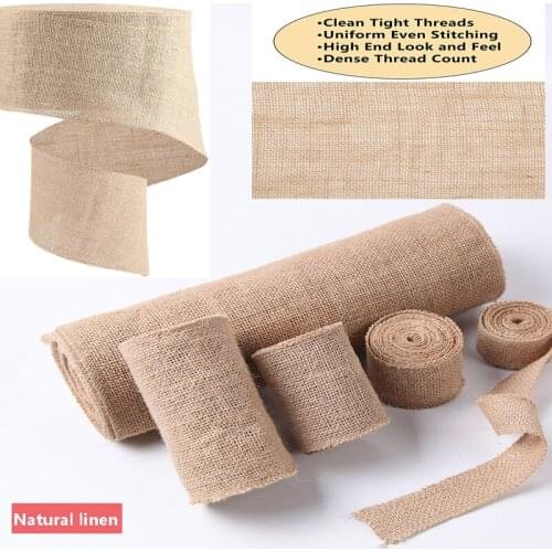 2M Natural Jute Burlap Hessian Ribbon Natural Ribbon Christmas Burlap Ribbon Jute Ribbon for Crafts Decoration Floral Bows Craft