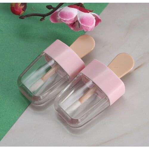 20pcs 8 Ml Clear Ice Cream Lip Gloss Tube Empty Lip Balm Mini Lip Balm Container Diy Refillable Cosmetic Bottle For Lipstick