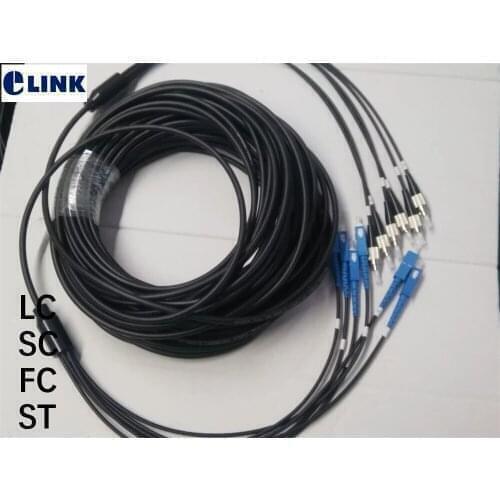200M 6 cores TPU Fiber optic Patchcords waterproof LC SC FC Armored patch lead cable Outdoor SM FTTA jumper 6 fibers 5.0mm