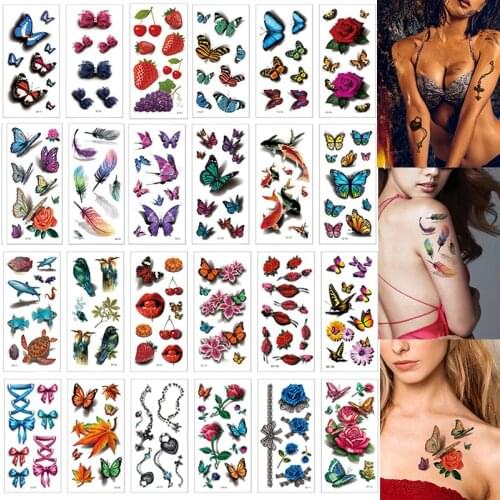 200PCS/Lot Beautiful Cute Sexy Body Art Beauty Makeup Cool Disposable Waterproof Temporary Tattoo Stickers For Girls And Man