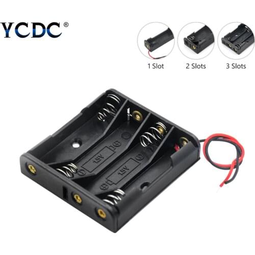 2020 New High Quality 1X 2X 3X 4X AAA Battery Holder Storage Box HR3 LR3 Cases+ Pin Lead Cables Wires AAA Battery Container