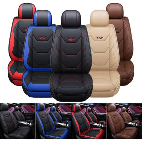 2021Universal PU Leather Car Seat Cover Full Cushion Protetor Universal Fit for Most Transportation 1Set Automotive Dropshipping