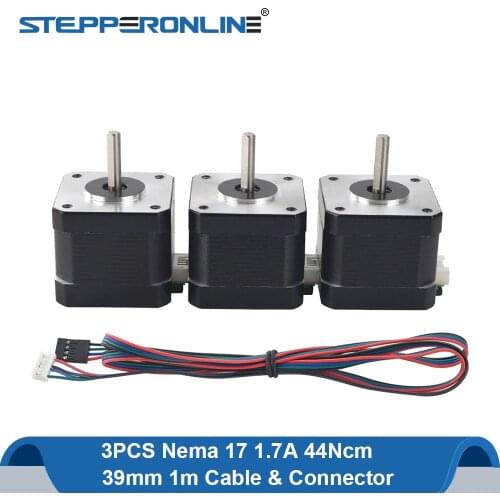 3PCS Nema17 Stepper Motor 39mm 42 Motor Nema 17 Motor 42BYGH 1.7A(17HS4401S) Stepping Motor 4-lead for CNC 3D Printer