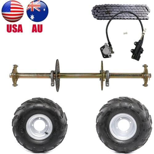 32" Go Kart ATV Complete Rear Axle Kit+Hub 7" 16x8-7 Tyre Rim Wheels+428 106 Linkds Chain+Rear Hydraulic Brake Cylinder Assembly