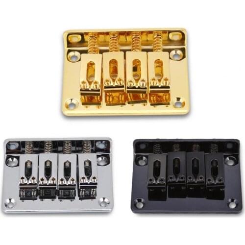 4-string Electric Guitar Bridge Durable Fixed Bridge Replacement Parts for Cigarbox Electric Guitars Bass Ukulele