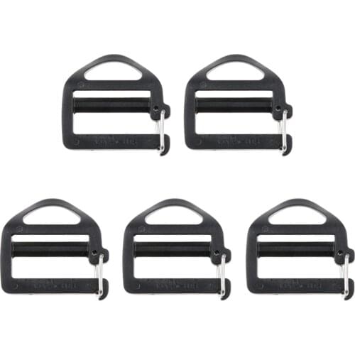 5pcs Plastic Tri-Glide Adjuster Buckles for Backpack Sport Bag Strap Webbing