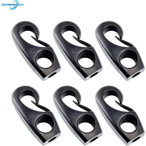 6PCS Nylon Buckle Shock Cord Clip Hook Kayak Canoe Bungee Rope Line Rowing Boat Tie Cord Hook Clothesline Elastic Boat Lock Clip