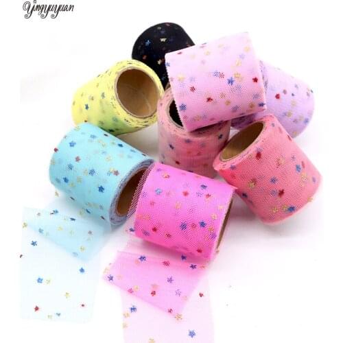 Glitter Star Tulle Roll 6cm 10Yards Tutu Fabric Party Baby Shower Birthday Gift Wedding Decoration Christmas Event Supplies