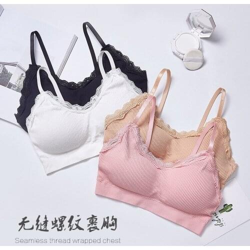 3D Sexy Lingerie Seamless Sport lace Bra Strapless Top Bra Push Up Bralette Brassiere Women Underwear back thread wrapped