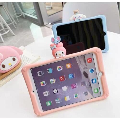 For iPad 10.2 9.7 2018 2017 Pro 9.7 10.5 11 lovely Cartoon Kids Cover Air 1 2 3 4 Tablet Cover Silicone Stand Shell
