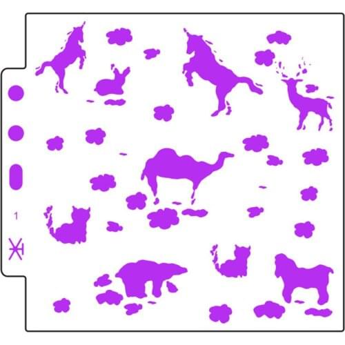 Unicorn mold shield DIY cake scrapbook stencils hollow Embellishments printing lace ruler Valentines Day