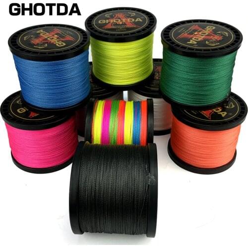 GHOTDA Pesca Fly Fishing Line 8/4 Strand PE Carp Braided Wire Peche Sea Spinning Multifilamento Cord 11-120LB 1000/500/300/100M