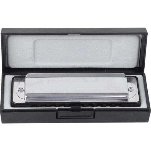 Blues Harmonica 10 Holes Mouthorgan C/Db/D/Eb/F Key ABS Resin Professional Beginner Harmonica with Storage Bag