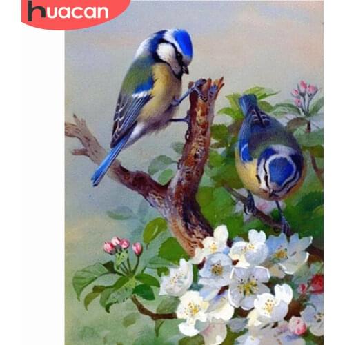 HUACAN Diamond Painting Cross Stitch Birds Diamond Embroidery Animals 5D DIY Mosaic Full Drill Decoration Home
