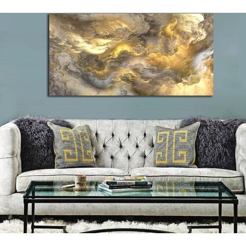 Colorful Abstract Clouds Decorative Painting Modern Wall Art Poster Vinyl Canvas Painting Bathroom Living Room Home Decor
