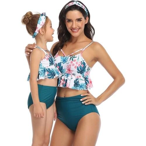 Mother Daughter Swimwear Family Look Mommy And Me Bikini Set Swimsuit Brachwear Family Matching Clothes Mom Daughter Clothes