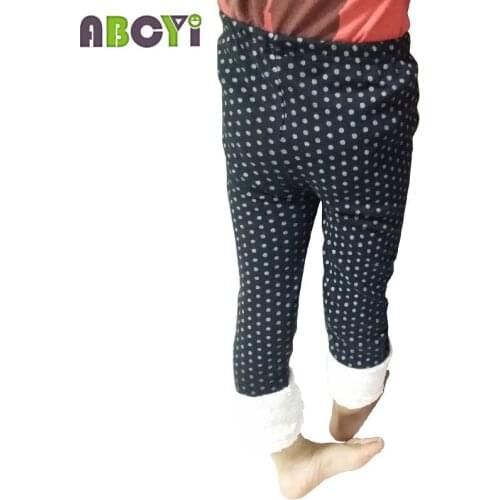 Girls Leggings Spring 2015 Hot selling 2-8Y Kids Pants Fashion 100% Cotton Polka Dot Mosaic Lambs Wool Autumn Baby Girl Leggings