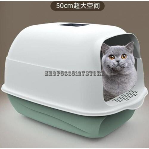 Cat Litter Basin Semi Closed Cat Toilet Large And Small Kitten Sand Table Anti Splashing Deodorant Excrement Basin Cat Products